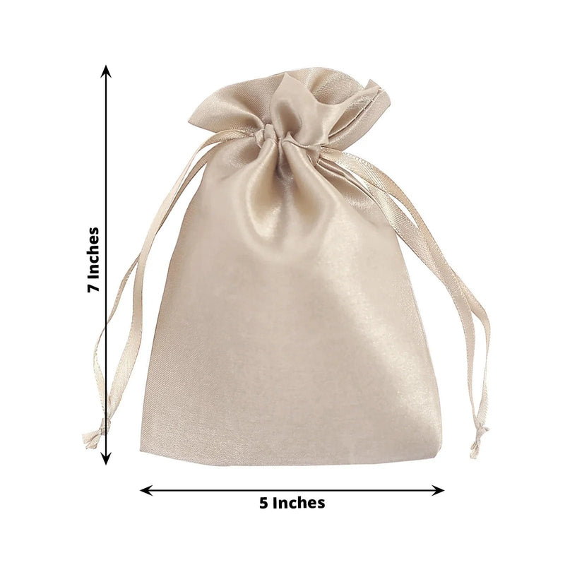 12 pcs 5x7" Satin Bags with Pull String