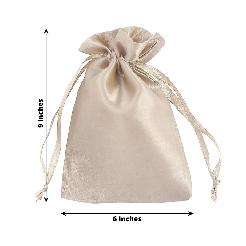 12 pcs 6x9" Satin Bags with Pull String