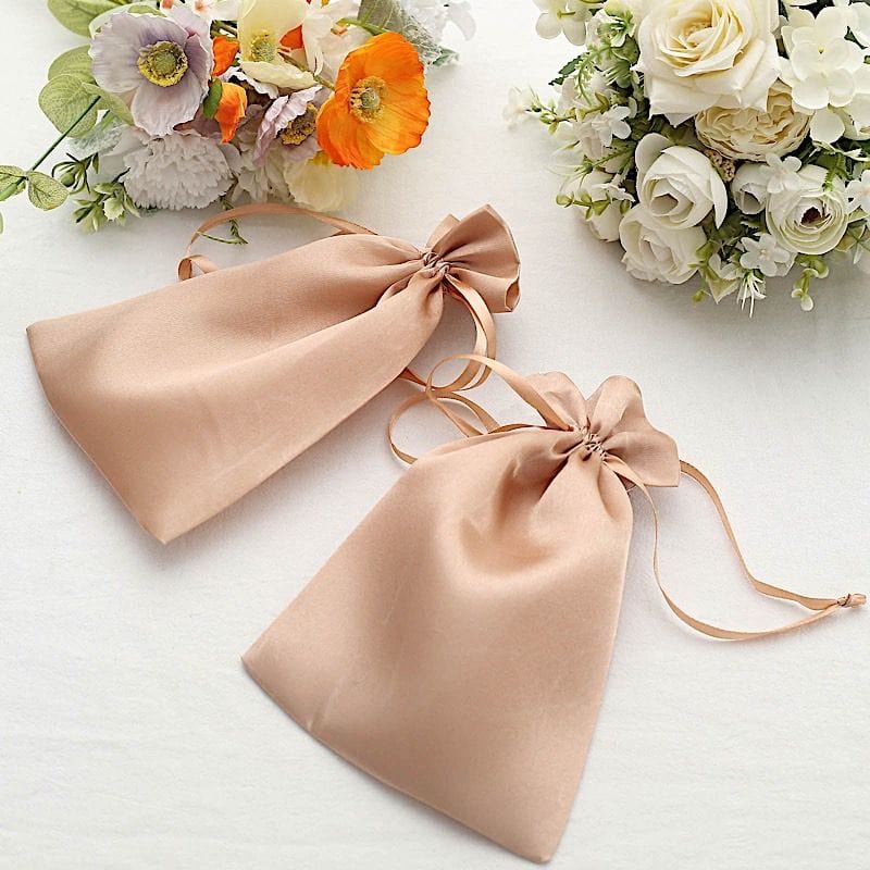 12 pcs 6x9" Satin Bags with Pull String