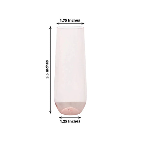 12 pcs 9 oz Stemless Plastic Champagne Flutes - Disposable Glasses