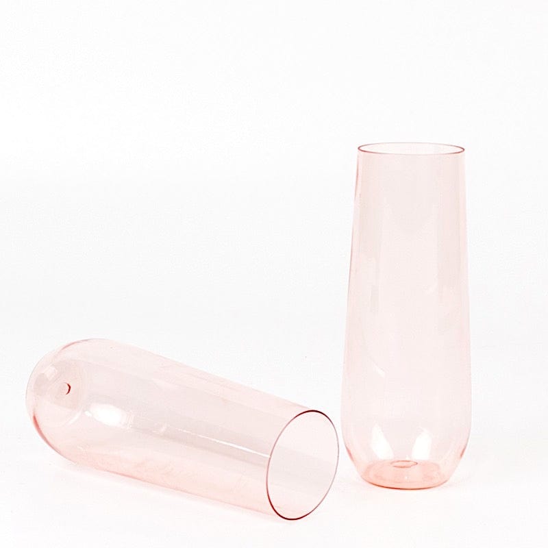 12 pcs 9 oz Stemless Plastic Champagne Flutes - Disposable Glasses