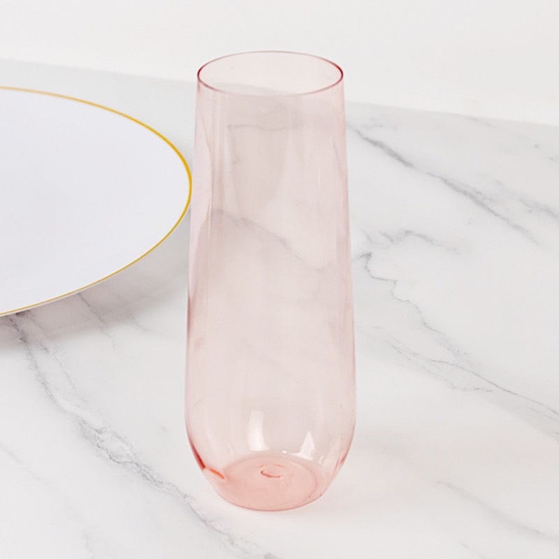 12 pcs 9 oz Stemless Plastic Champagne Flutes - Disposable Glasses