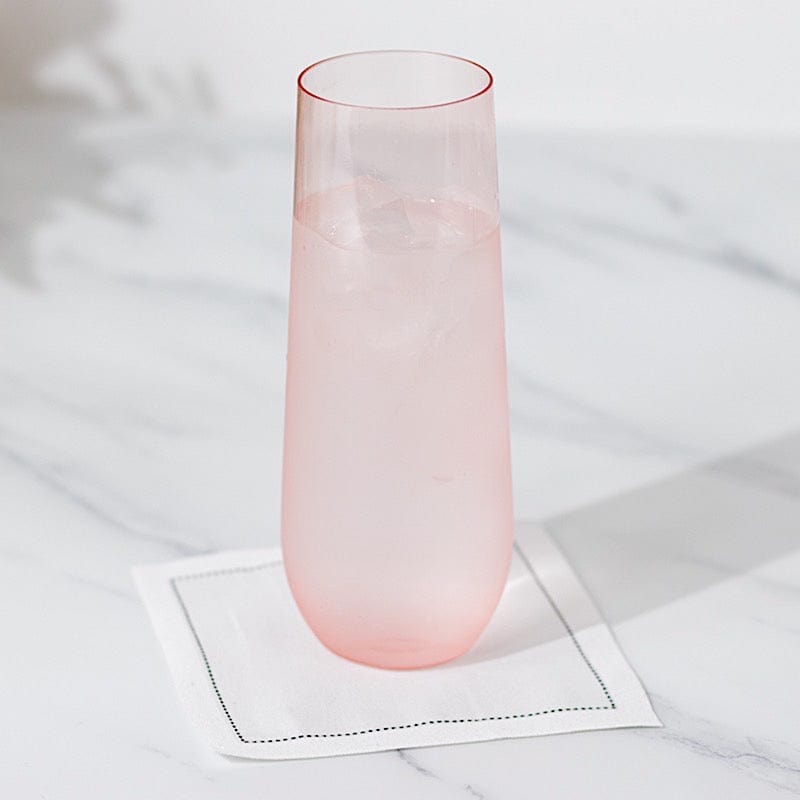 12 pcs 9 oz Stemless Plastic Champagne Flutes - Disposable Glasses