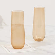 12 pcs 9 oz Stemless Plastic Champagne Flutes - Disposable Glasses