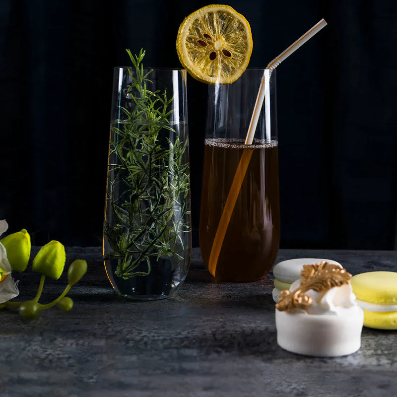 12 pcs 9 oz Stemless Plastic Champagne Flutes - Disposable Glasses