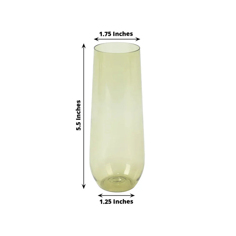 12 pcs 9 oz Stemless Plastic Champagne Flutes - Disposable Glasses