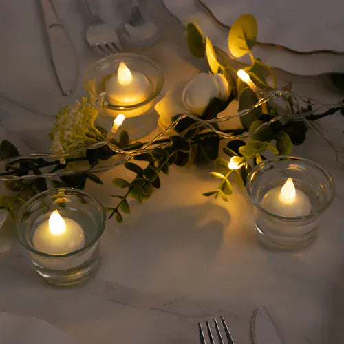 12 pcs LED Tealight Floating Candles Lights - White