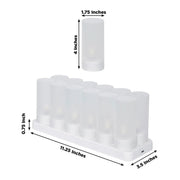 12 pcs Rechargeable Tea Light Candles with Frosted Shades - White LED_CAND_TL001_RC_WHT_PK12