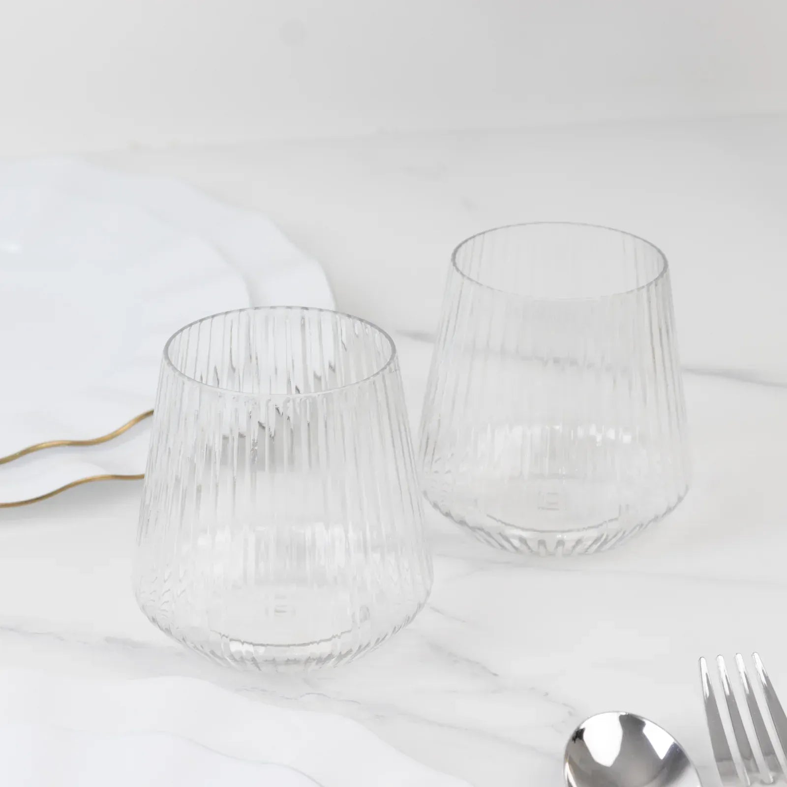 12 Plastic 12 oz Stemless Wine Glasses - Clear DSP_CUWN013_12_CLR