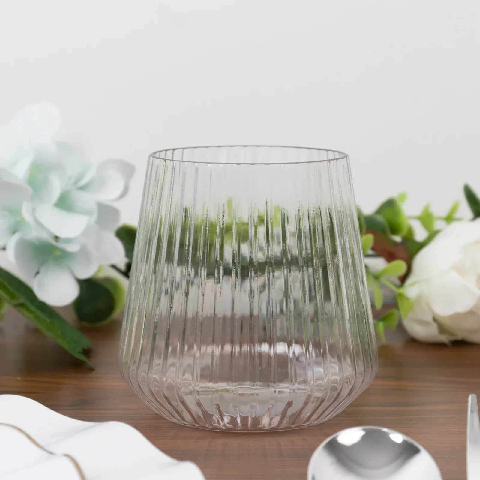 12 Plastic 12 oz Stemless Wine Glasses - Clear DSP_CUWN013_12_CLR