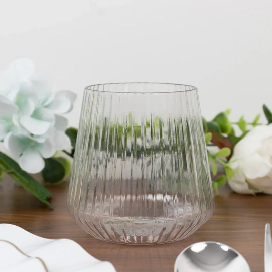 12 Plastic 12 oz Stemless Wine Glasses - Clear DSP_CUWN013_12_CLR
