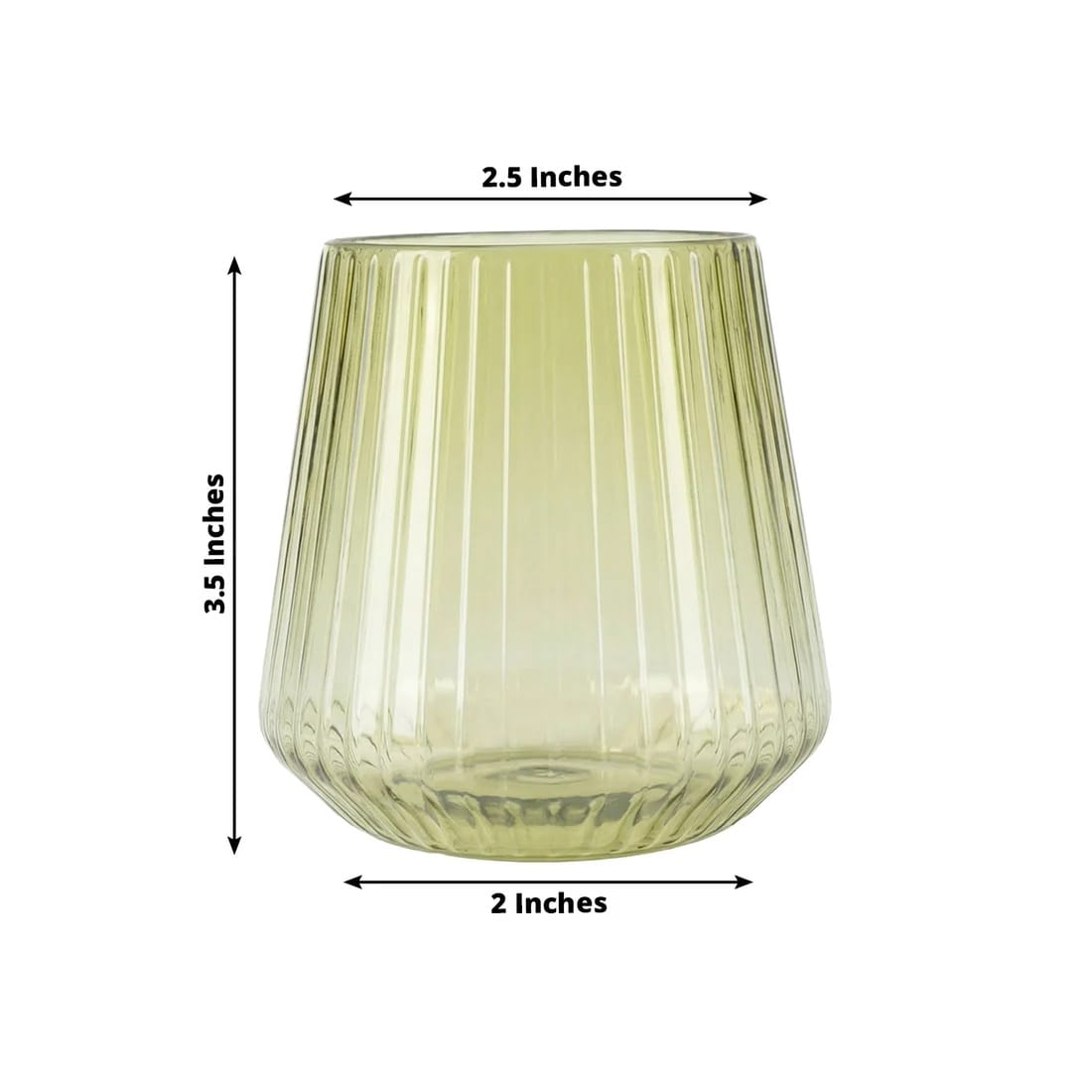 12 Plastic 12 oz Stemless Wine Glasses with Ribbed Design