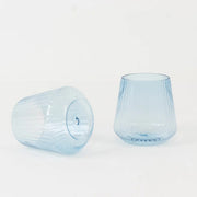 12 Plastic 12 oz Stemless Wine Glasses with Ribbed Design