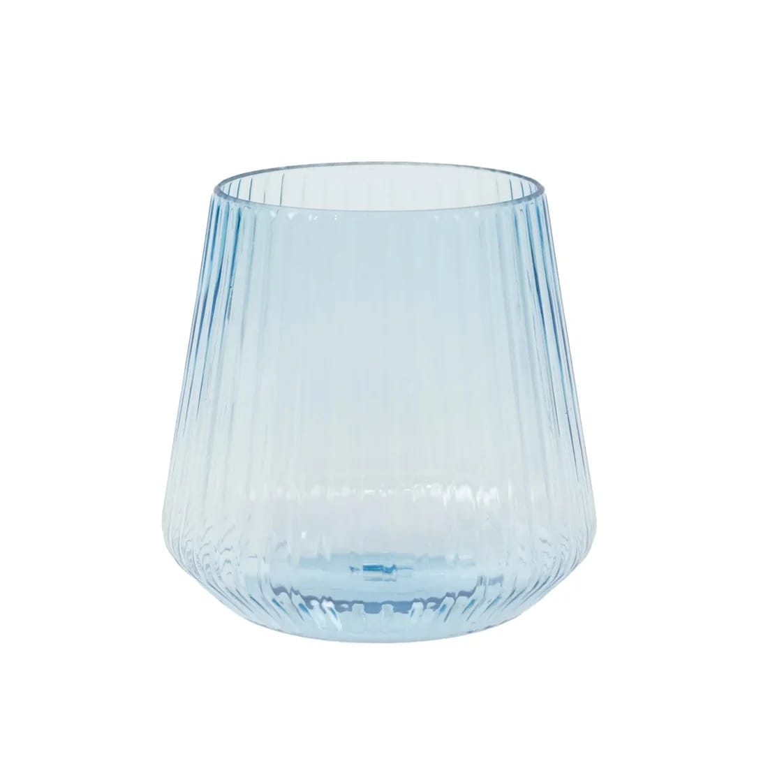 12 Plastic 12 oz Stemless Wine Glasses with Ribbed Design DSP_CUWN013_12_086