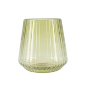 12 Plastic 12 oz Stemless Wine Glasses with Ribbed Design DSP_CUWN013_12_087