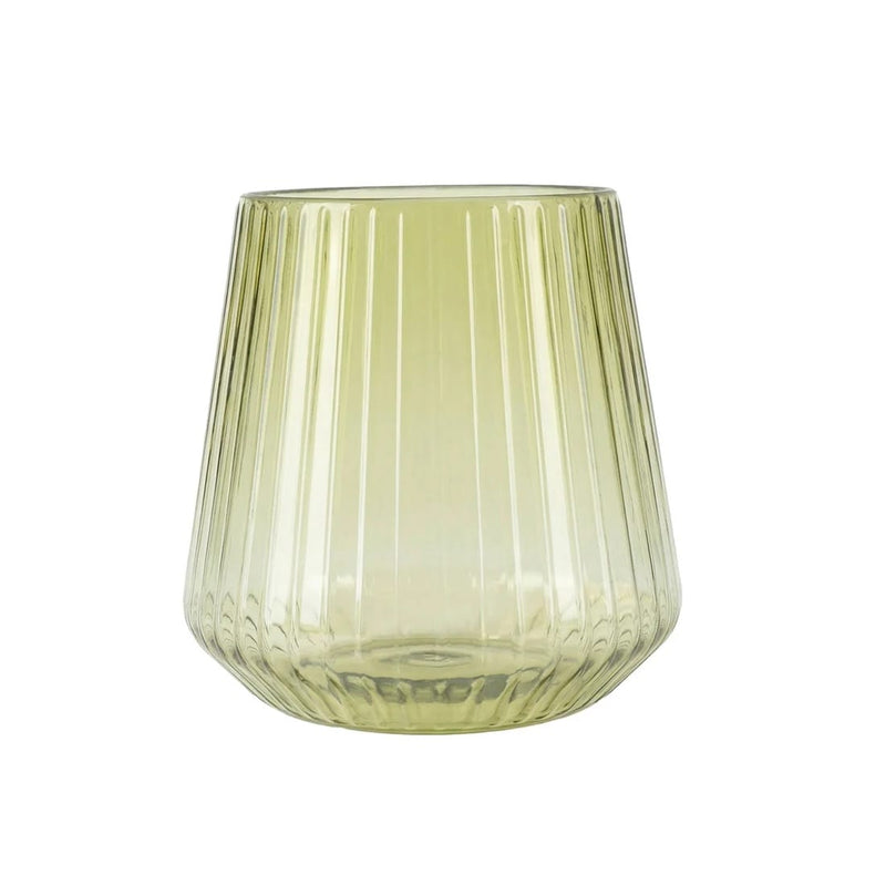 12 Plastic 12 oz Stemless Wine Glasses with Ribbed Design DSP_CUWN013_12_087