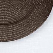 12 Plastic 13" Rattan-Like Round Charger Plates - Brown CHRG_PLST0022_BRN_PK12