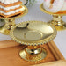 12 Plastic 5" Mirror Finish Mini  Pedestal Cupcake Plates with Beaded Rim - Gold DSP_DST_PL002_5_GOLD