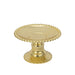 12 Plastic 5" Mirror Finish Mini Pedestal Cupcake Plates with Beaded Rim - Gold DSP_DST_PL002_5_GOLD