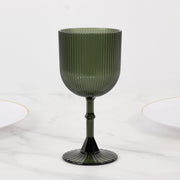 12 Plastic Wine Glasses Vintage Ribbed Pattern
