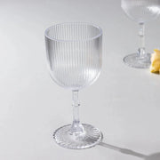 12 Plastic Wine Glasses Vintage Ribbed Pattern