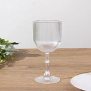 12 Plastic Wine Glasses Vintage Ribbed Pattern
