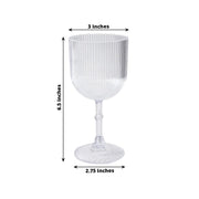 12 Plastic Wine Glasses Vintage Ribbed Pattern