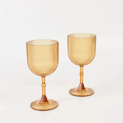 12 Plastic Wine Glasses Vintage Ribbed Pattern
