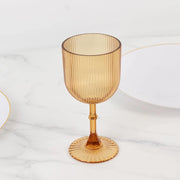 12 Plastic Wine Glasses Vintage Ribbed Pattern