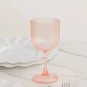12 Plastic Wine Glasses Vintage Ribbed Pattern