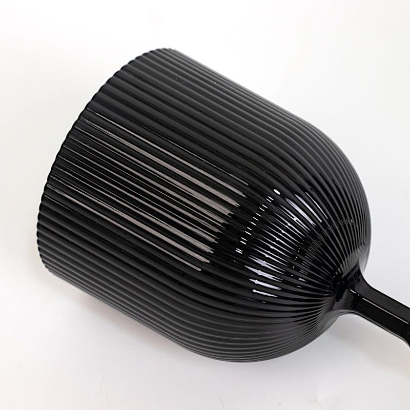 12 Plastic Wine Glasses Vintage Ribbed Pattern