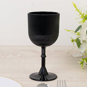 12 Plastic Wine Glasses Vintage Ribbed Pattern