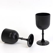 12 Plastic Wine Glasses Vintage Ribbed Pattern