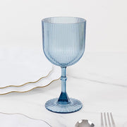 12 Plastic Wine Glasses Vintage Ribbed Pattern