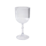 12 Plastic Wine Glasses Vintage Ribbed Pattern DSP_CUWN008_9_CLR