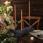 12 Premium Spiral Unscented Wax Dinner Candle Sticks