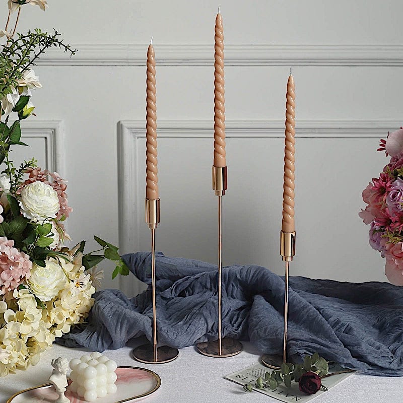 12 Premium Spiral Unscented Wax Dinner Candle Sticks
