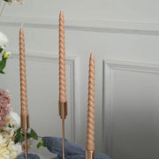 12 Premium Spiral Unscented Wax Dinner Candle Sticks