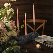 12 Premium Spiral Unscented Wax Dinner Candle Sticks