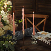 12 Premium Spiral Unscented Wax Dinner Candle Sticks