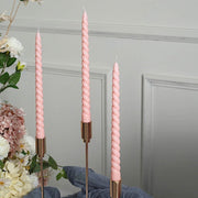 12 Premium Spiral Unscented Wax Dinner Candle Sticks