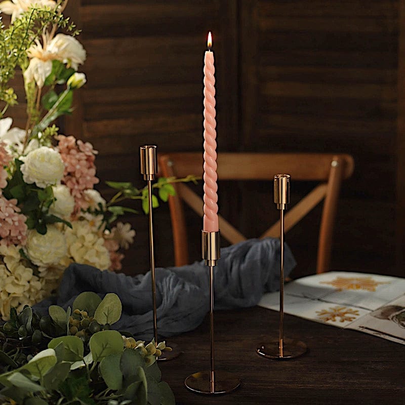 12 Premium Spiral Unscented Wax Dinner Candle Sticks