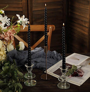 12 Premium Spiral Unscented Wax Dinner Candle Sticks