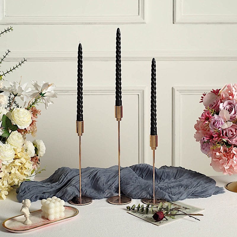 12 Premium Spiral Unscented Wax Dinner Candle Sticks