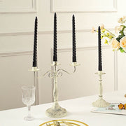 12 Premium Spiral Unscented Wax Dinner Candle Sticks