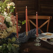 12 Premium Spiral Unscented Wax Dinner Candle Sticks