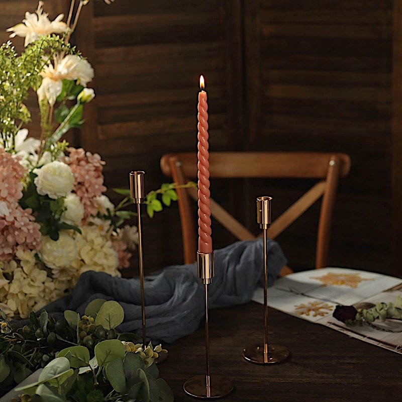 12 Premium Spiral Unscented Wax Dinner Candle Sticks