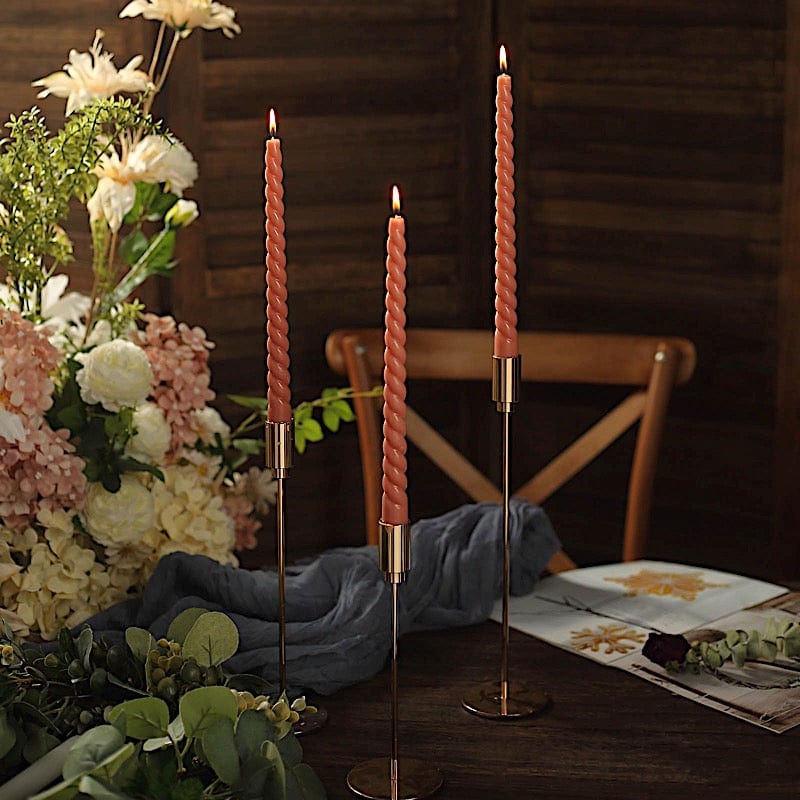 12 Premium Spiral Unscented Wax Dinner Candle Sticks