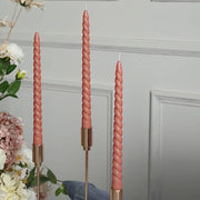 12 Premium Spiral Unscented Wax Dinner Candle Sticks