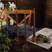 12 Premium Spiral Unscented Wax Dinner Candle Sticks